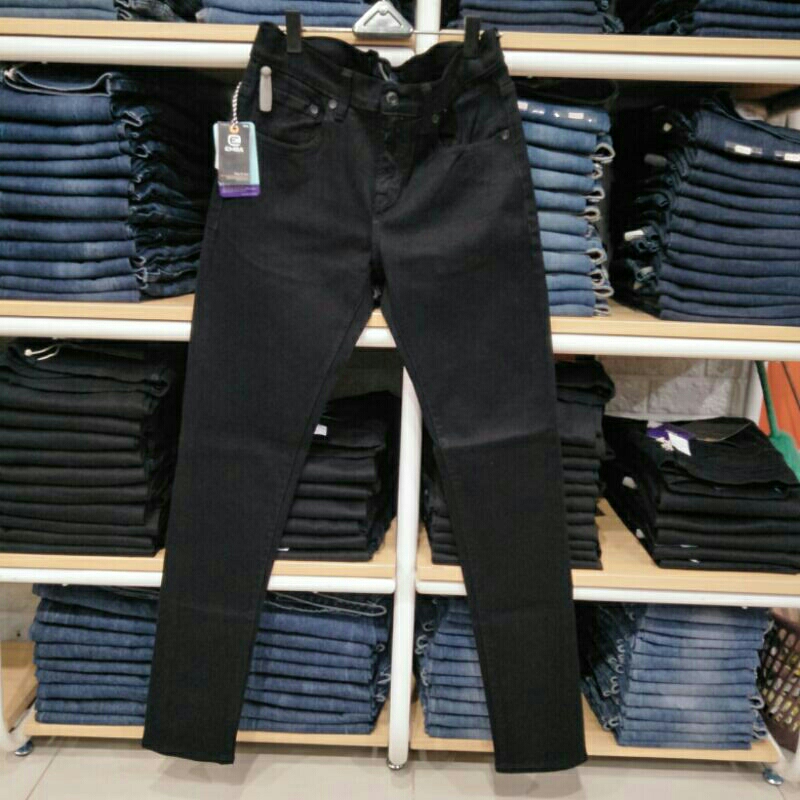 EMBA ORIGINAL celana panjang jeans pria morgan slim hitam stretch