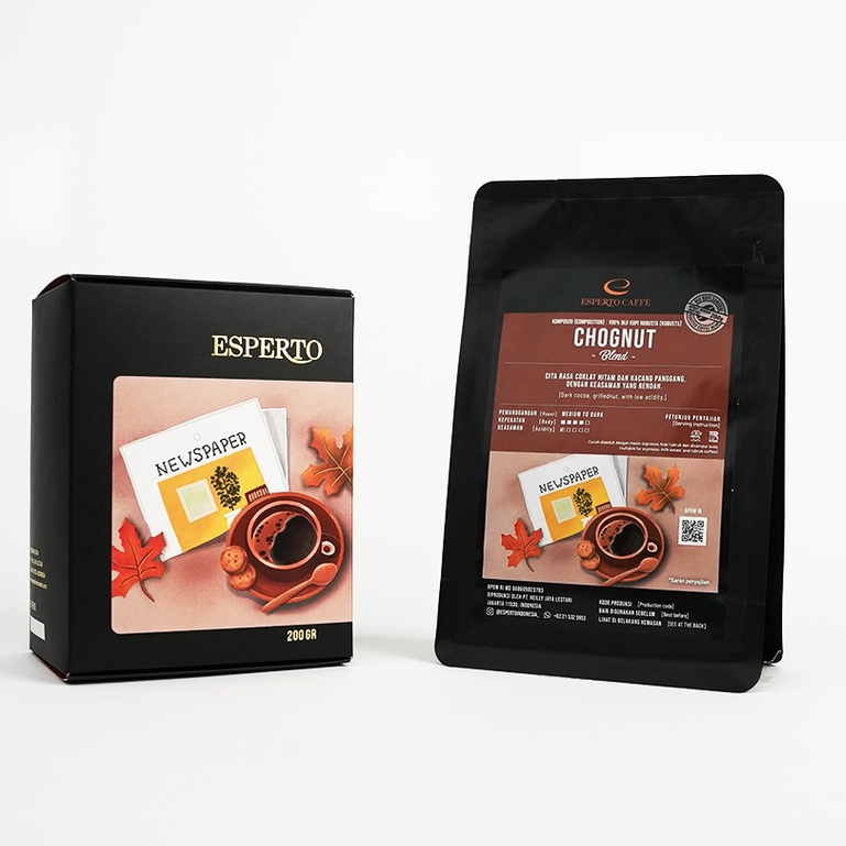 Esperto Caffe Chognut Blend 200gr - BIJI KOPI - BEANS