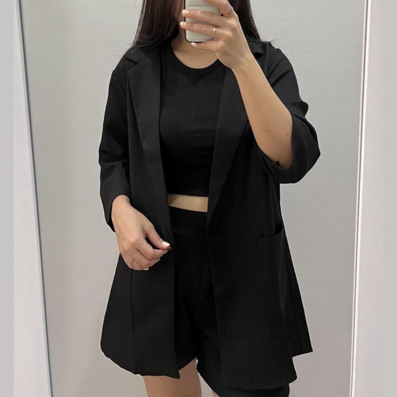One Set Blazer / Setelan Blazer Premium / Setelan Blazer Celana Pendek / Blazer Wanita