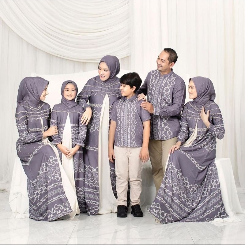 KHALISA FAMILY SET PURPLE DRESS KOKO DEWASA ANAK JAVINA