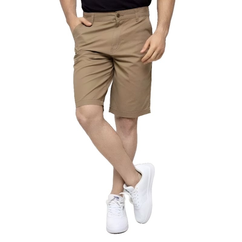 CELANA PENDEK PRIA CHINO DISTRO POLOS Abu Hitam Moca Cream Stretch Melar Casual Gym Lari Motif Army