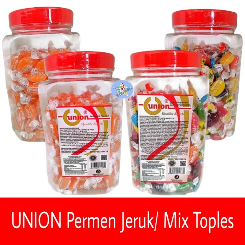 

Permen Union Jeruk Aneka rasa Jadul Lebaran Toples