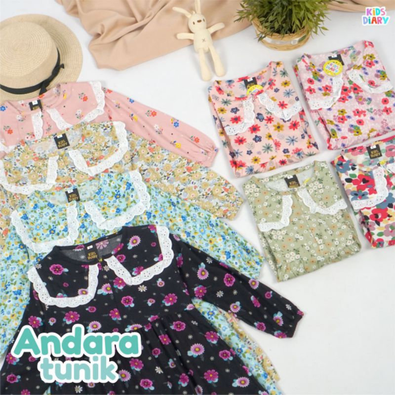 Andara Tunik Baju Tunik Anak Perempuan Baju Lebaran Tunik Bahan Adem