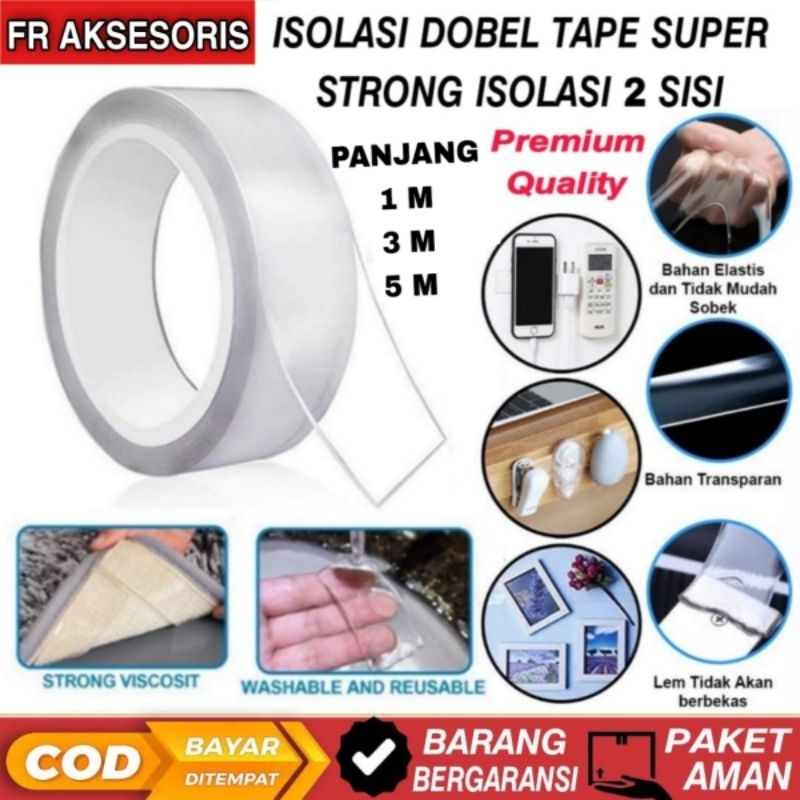 

Isolasi Double Tape Gel ISOLASI 2 Sisi Isolasi Bening Nano Dobel Tape