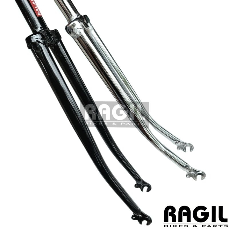 FORK SEPEDA BALAP 27 LAMA JADUL x 1 1/4 700C 700 C HITAM CHROME KROM FIXIE ROAD BIKE GARPU VINTAGE