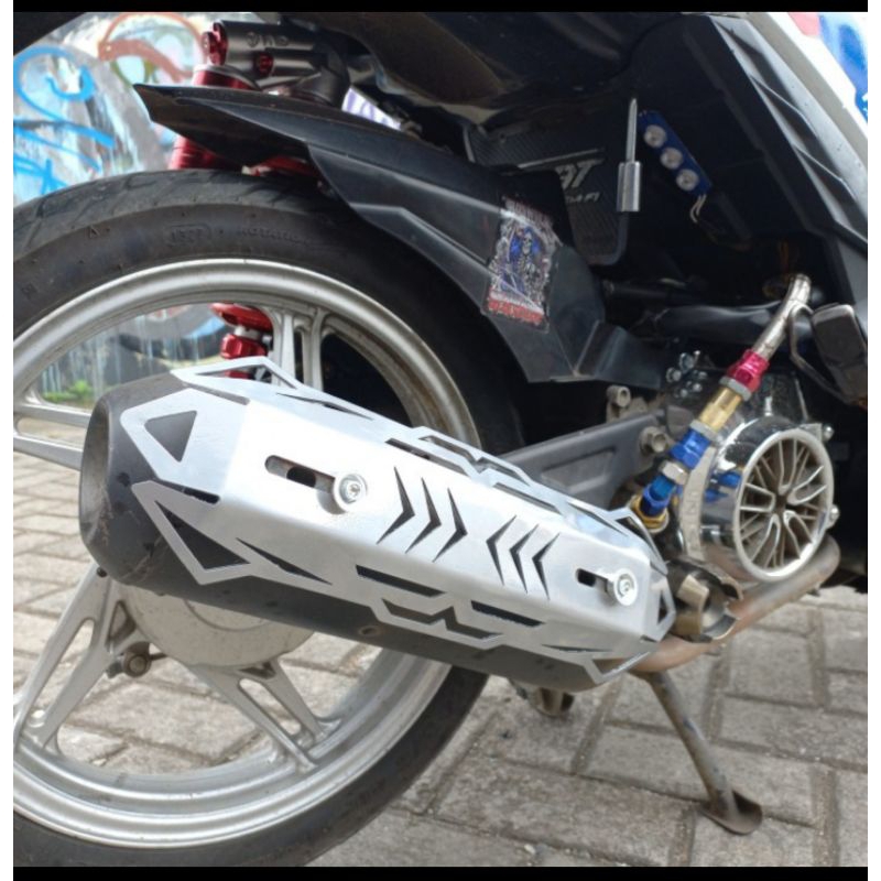 Cover tutup knalpot model robot Silver beat scoopy vario mio genio