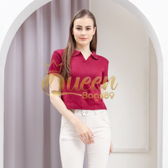 Queenbags89 baju outfit cewek baju atasan wanita baju Rajut Mita Crop Knit