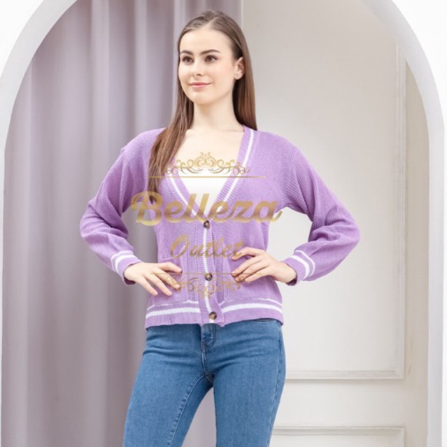 Belleza Outlet baju rajut Cardigan rajut atasan wanita Kimy outer