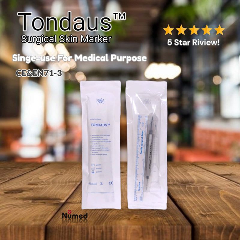 Tondaus Surgical Skin Marker / Pulpen Penanda Operasi / Pen Sulam Alis 2 Sisi