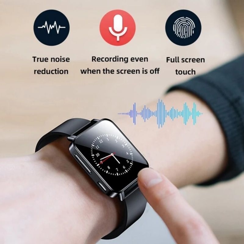 BENJIE A80 smartwatch pemutar MP3 Bluetooth 5.0 16GB HiFi perekam suara Noise Reduction jam tangan olahraga Mini Walkman portabel