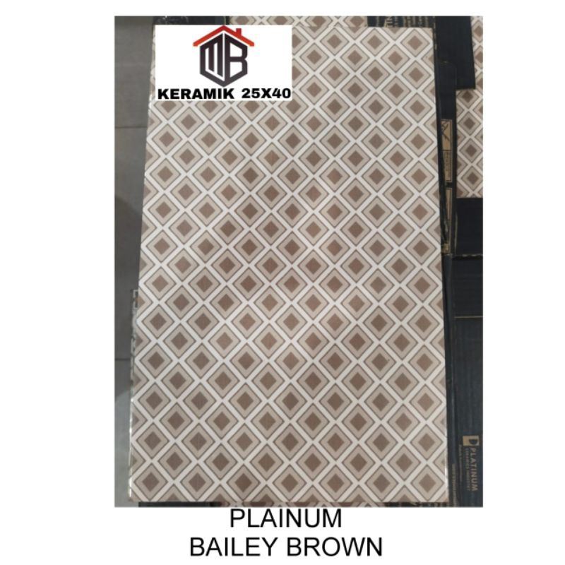 Keramik Dinding Kamar Mandi Platinum Bailey Brown 25x40 kw1