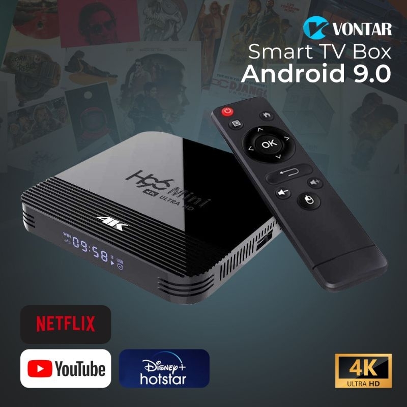[BISACOD] Mini Smart Tv Set Top Box Tv Digital 4K Android 9.0 2GB 16GB H96 HDMI USB