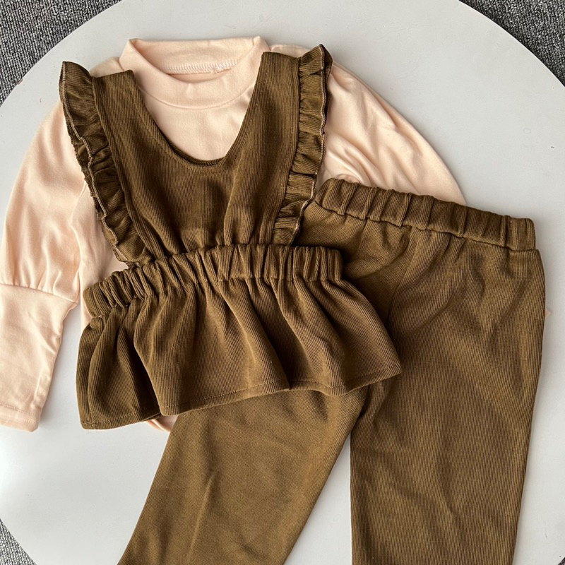 Canna Set corduroy knit 3in1 | setelan anak perempuan