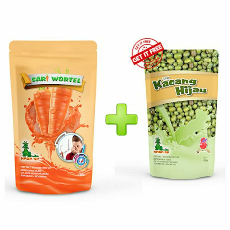 

Paket minuman serbuk Sari wortel + Sari kacang hijau Naga SP