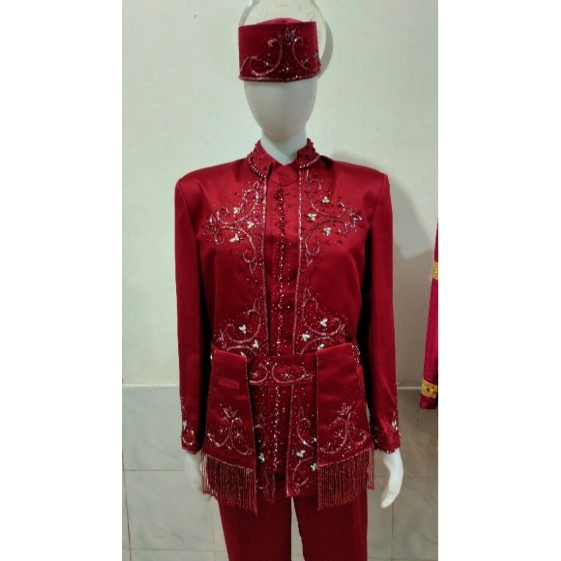 Beskap Pengantin Sunda Maroon