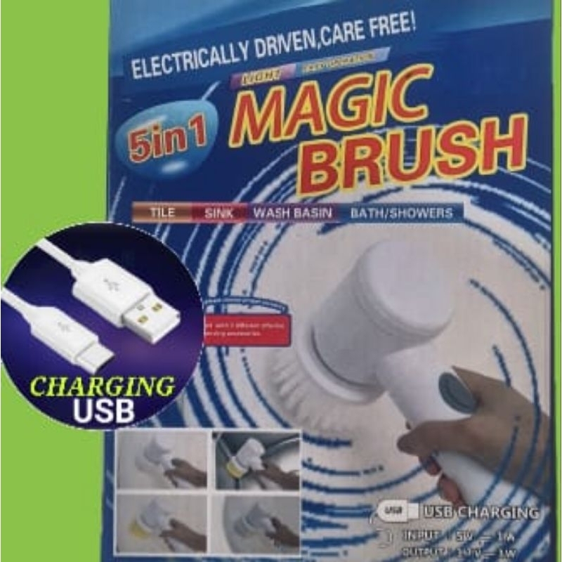 MAGIC BRUSH 5in1 ELECTRIC USB CHARGING / SIKAT SERBA GUNA USB