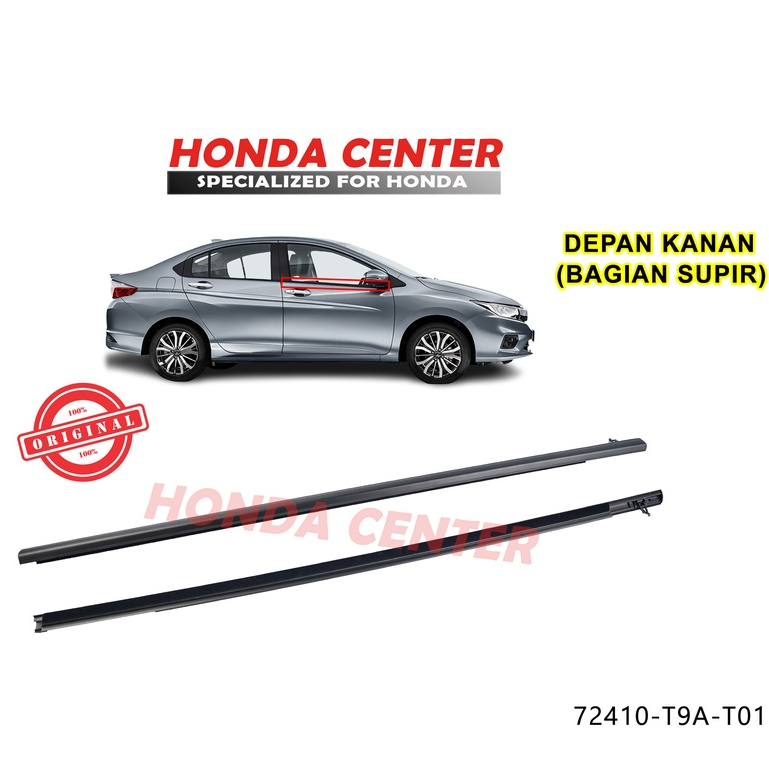 ORIGINAL HONDA,pelipit kaca pintu luar city 2014 2015 2016 2017 2018 2019 2020 depan kanan