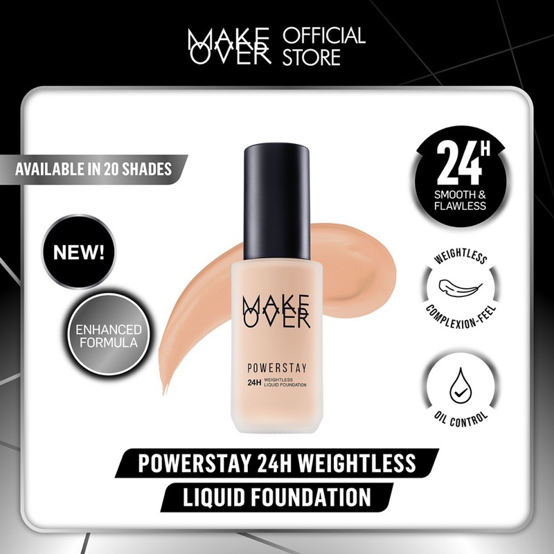 MAKE OVER POWERSTAY 24H WEIGHTLESS LIQUID FOUNDATION 40ML - MATTE FOUNDATION