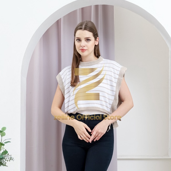 Zelline Official Rompi Laras Vest Knit Crop
