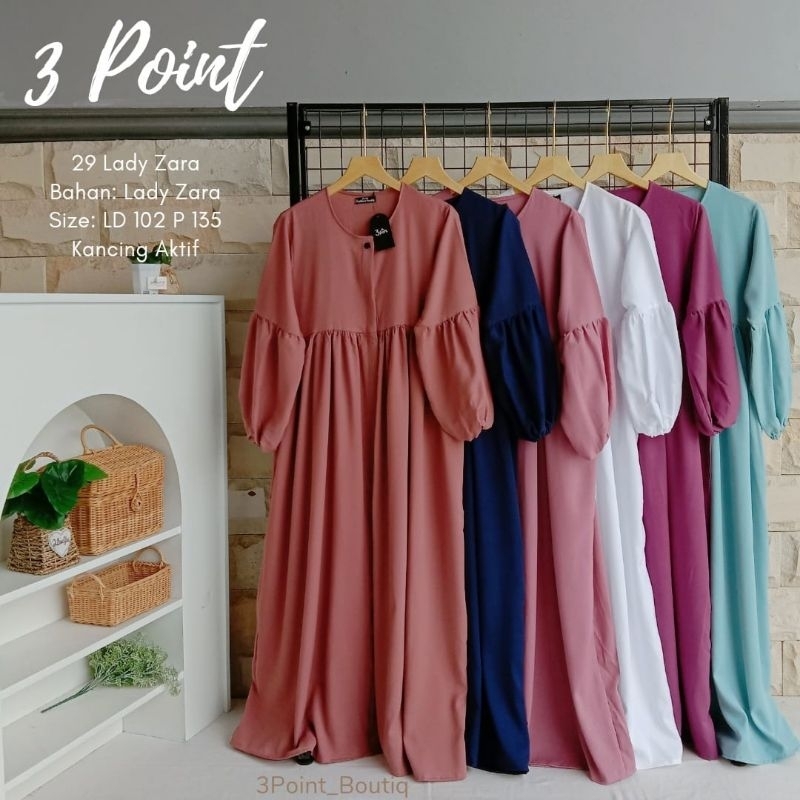 gamis/ Zara/ premium/ original/ lengan balon