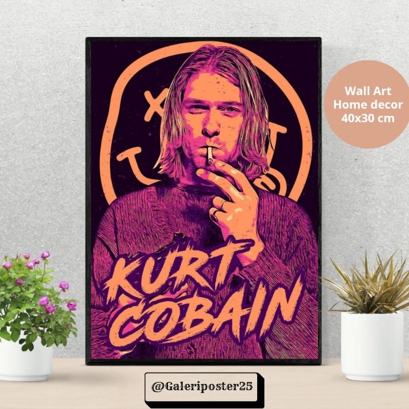 HIASAN DINDING JUMBO KURT COBAIN POSTER VINTAGE BAND NIRVANA PAJANGAN RUANG TAMU KAMAR TOKO KAFE HOM