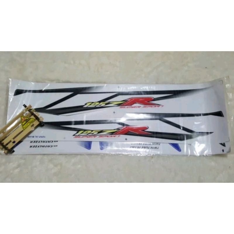 Yamaha 125 ZR stripping stiker sticker hitam putih black and white