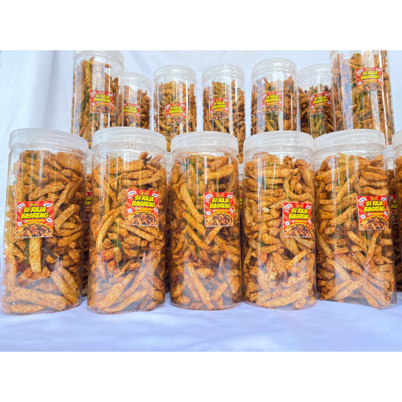 

Basreng pedas daun jeruk toplesan 120ml netto 400gram/ kue lebaran /basreng Lampung/jajanan lebaran/basreng toples 1300ml