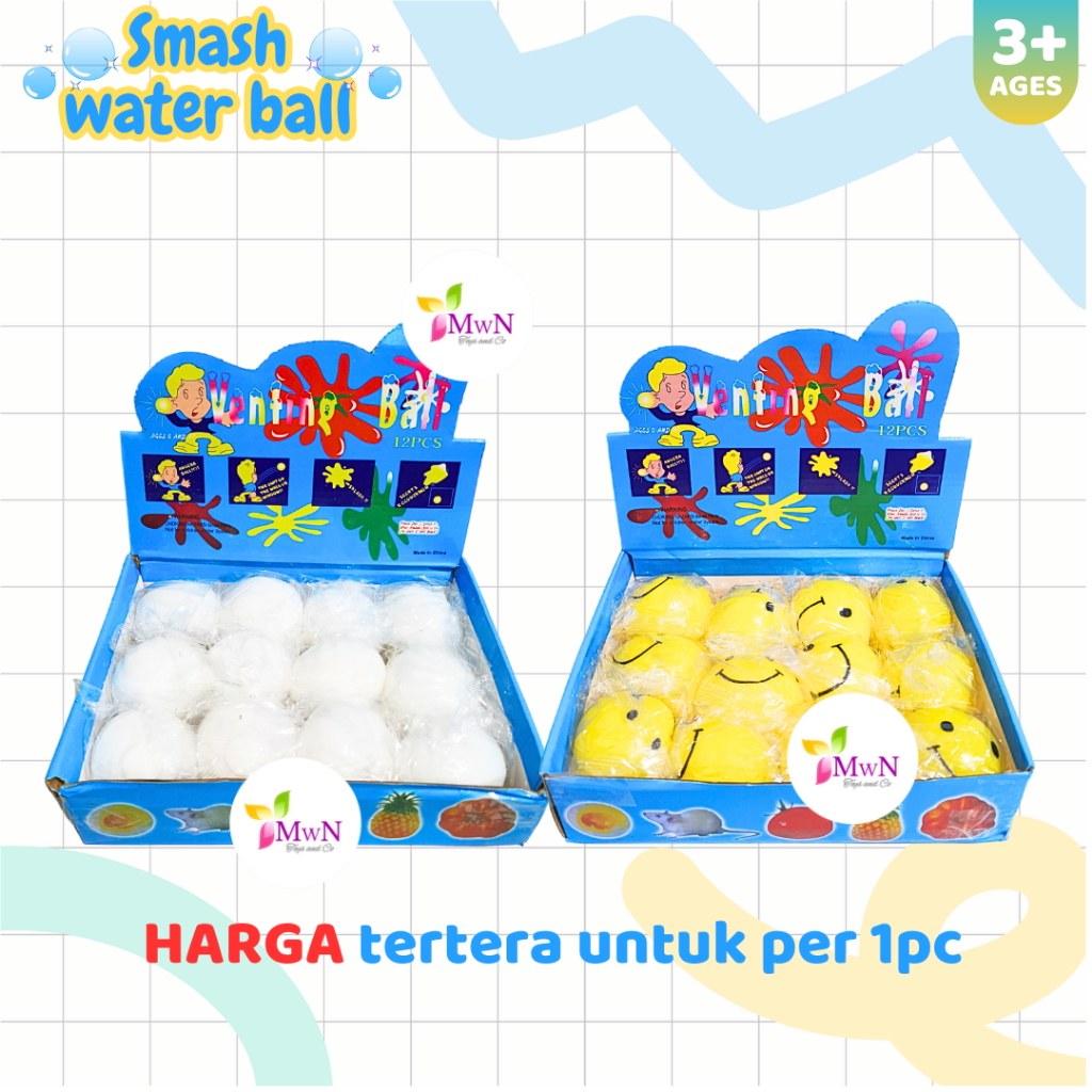 MWN Mainan Smash Water Ball / Bola Pencetan Anti Stress Karakter TYPE 2