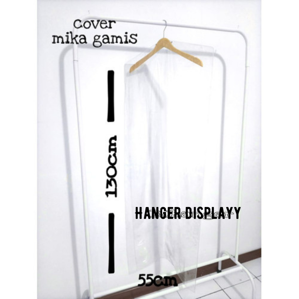 Plastik Mika Cover Baju Gamis Dewasa 130 x 55 Anti Debu Mika Plastik Transparan Pelindung Pakaian