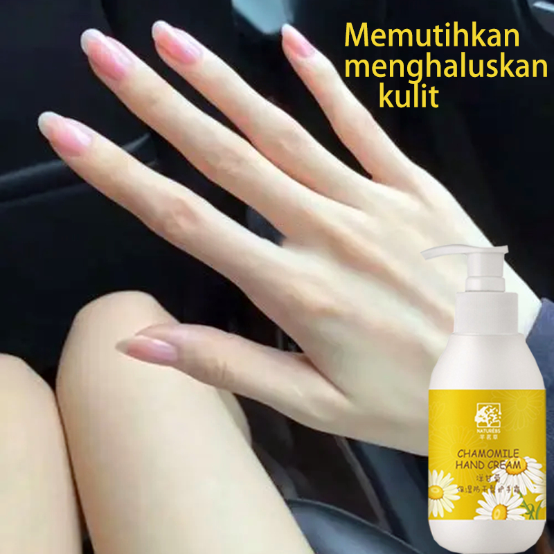 Chamomile Hand Cream Krim Tangan 200g Wewangian bunga alami Moisturizing Anti-kering pecah-pecah Anti Kering Memutihkan Kulit Krim Tangan Untuk Menghilangkan