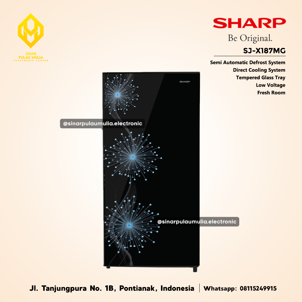 Sharp Kulkas 1 Pintu Low Voltage - SJ-X187MG / SJ X187MG / SJ X 187 MG