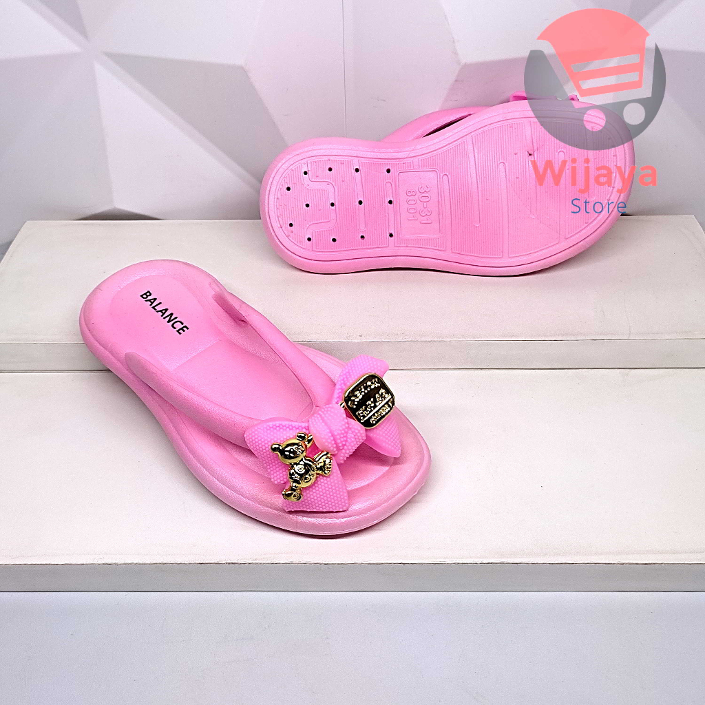 Sandal Balance 7001 Sandal Jepit Anak Cewek dengan Motif Kelinci Import Sandal Karet Anak Perempuan
