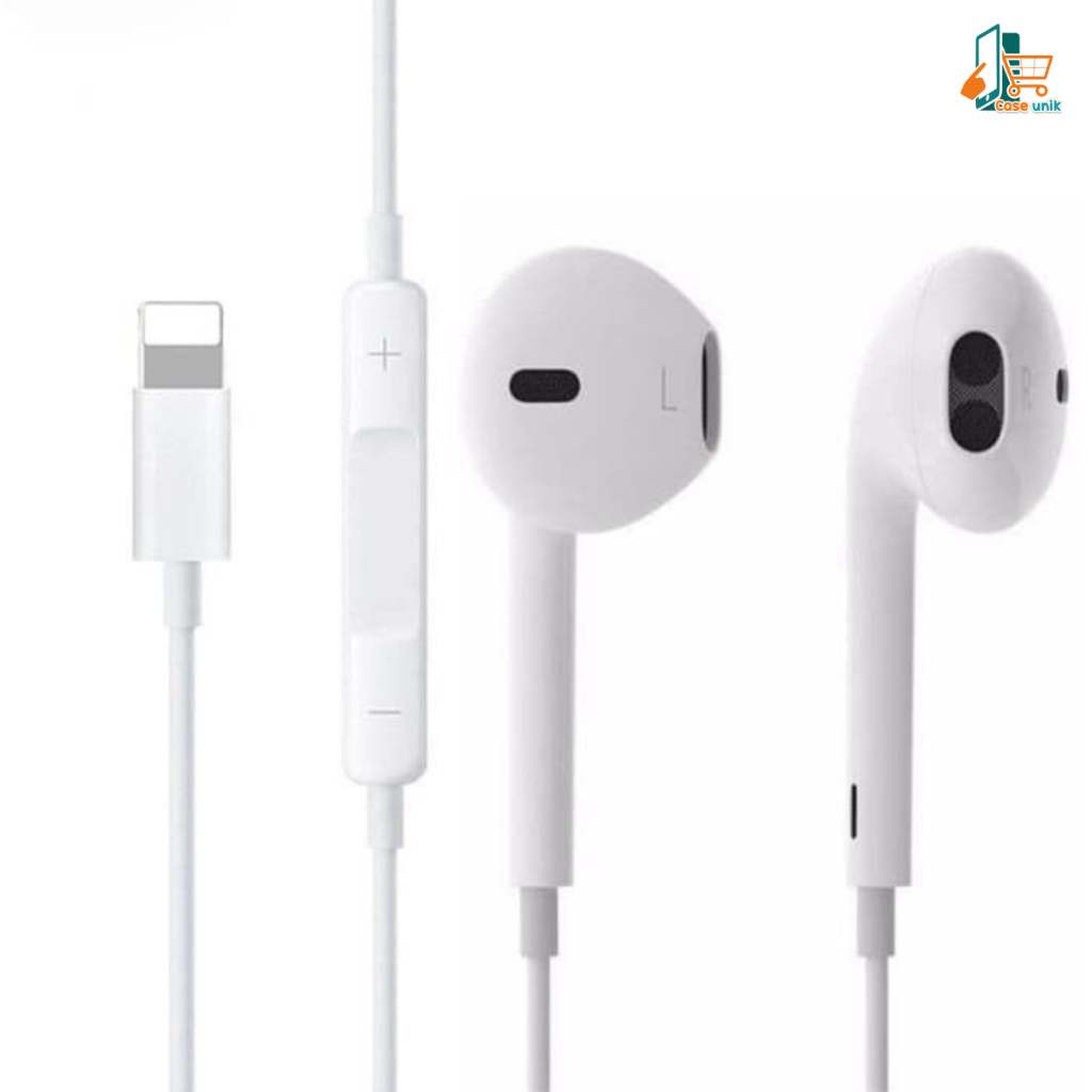 EarPhone With Lightning 8 pin Headset Hf headsfree ligthing ori cabutan 7G 7+ 8G 8+ X Xs Max Xr 11 pro max 12 mini 12 pro max 13 mini 13 pro max 14 plus 14 pro max konek Bluetooth (on bluetooth ) pop up Handsfree Earphone headset CS5573