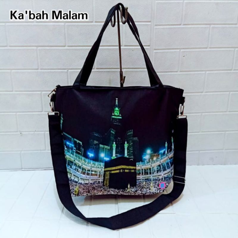 Tas Selempang printing Makkah Madinah/ Tas Bahu Wnita oleh oleh haji umroh by zellshop