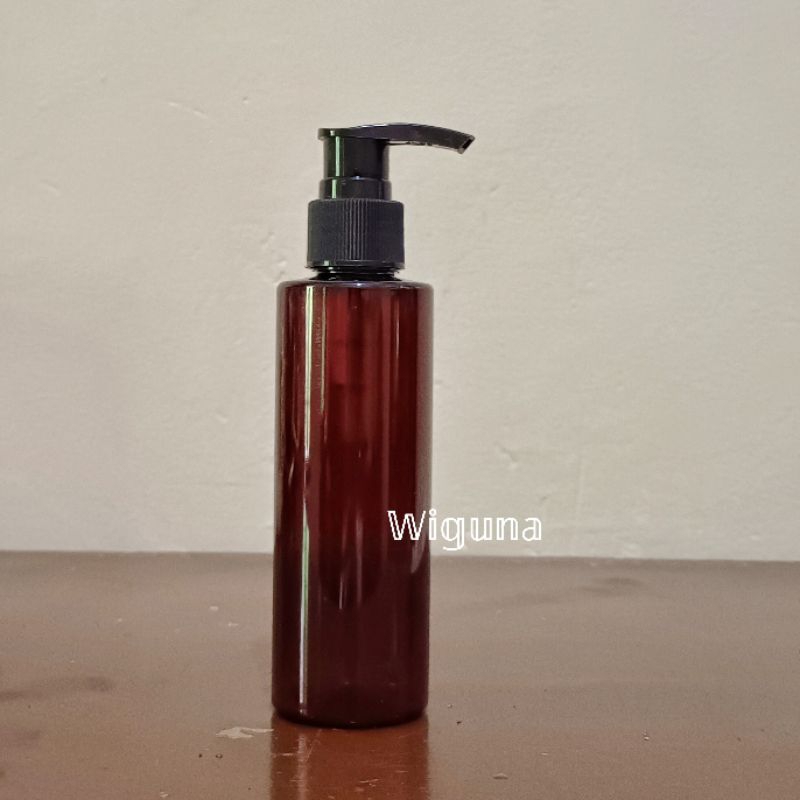 Botol pump 150ml Coklat RF / Botol RF 150ml amber Tutup pump Lotion