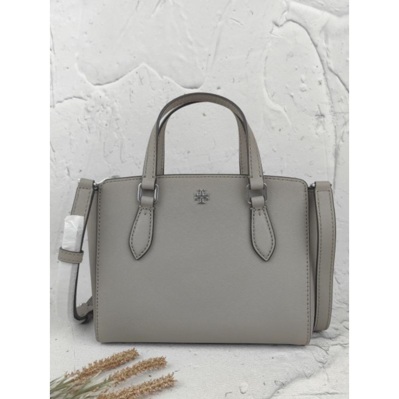 TB Emerson Mini Top Zip Tote Gray Chalk