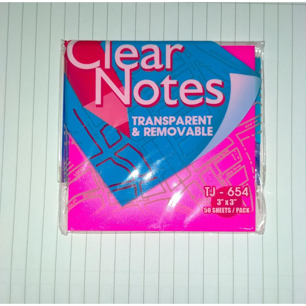 Post It TJ 654 Clear Notes Putih / Pink