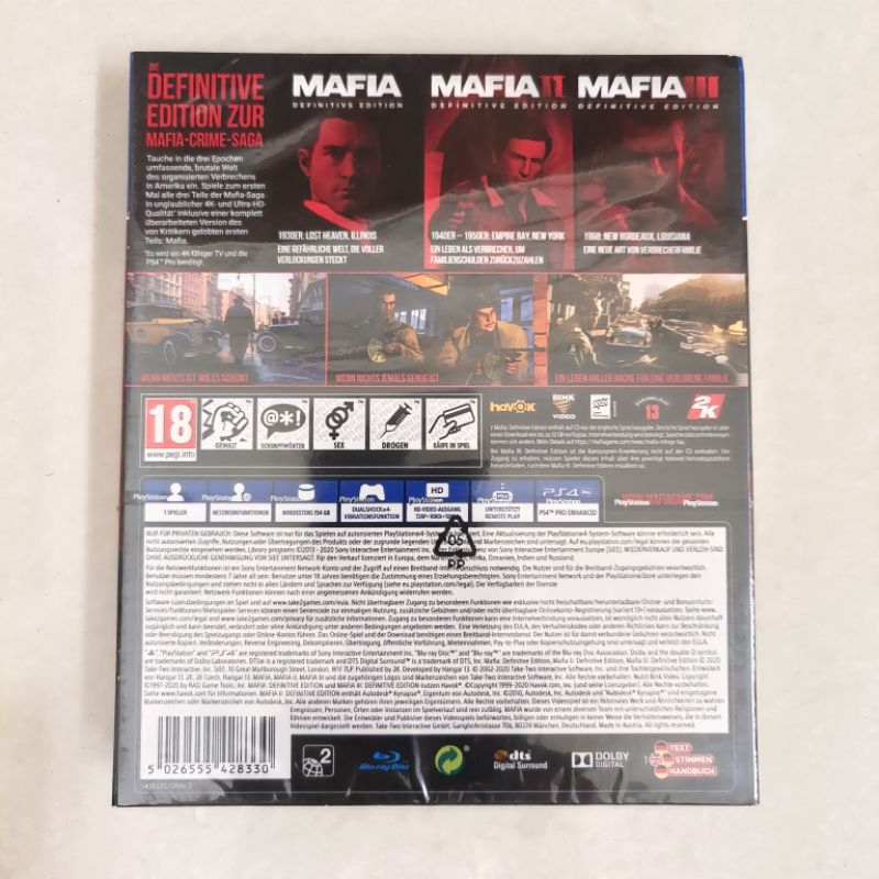 PS4 Mafia Trilogy Sony Playstation 4 Kaset