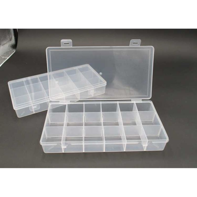 ALICE 18 Grid Kotak Penyimpanan Perhiasan Organizer Plastic Jewelry Box - AL85