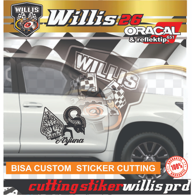 PROMO STIKER CUTTING STICKER PINTU MOBIL WAYANG ARJUNA