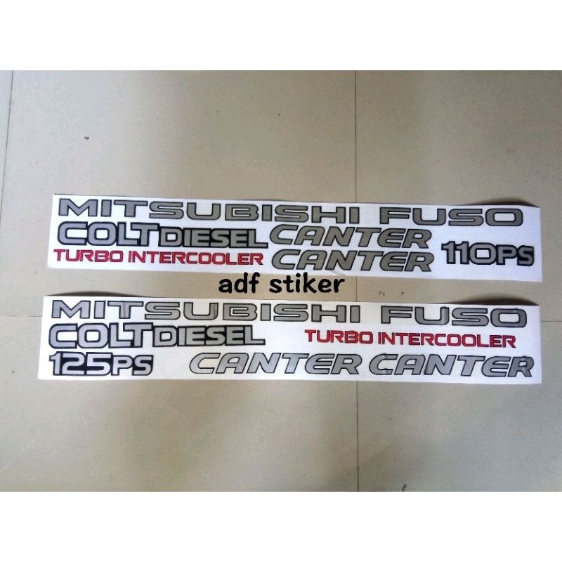 Stiker mitsubishi fuso canter 125ps / stiker canter 110ps / Stiker fuso canter cont diesel
