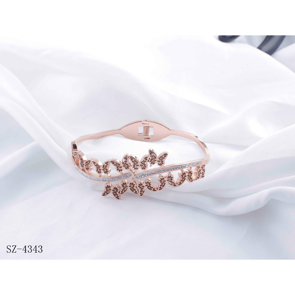 Gelang Titanium Kupu-kupu Permata Perhiasan Wanita Jewelry 4470/4343