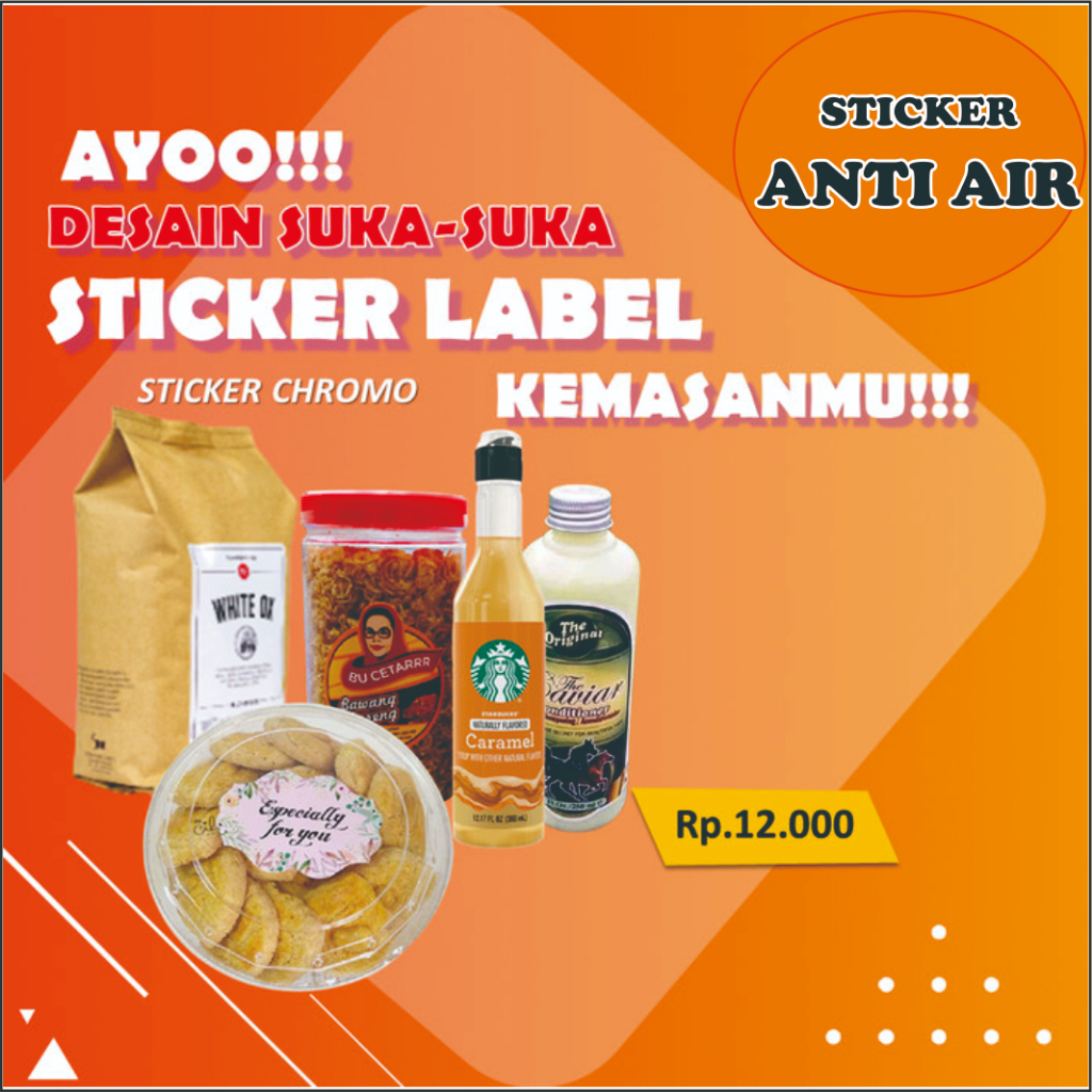 

126 pcs Sticker kemasan anti air/Sticker VINIL anti air