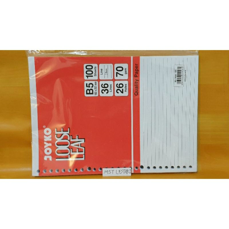 

Kertas loose leaf joyko B5 70gsm 100sheets sku230039 looseleaf