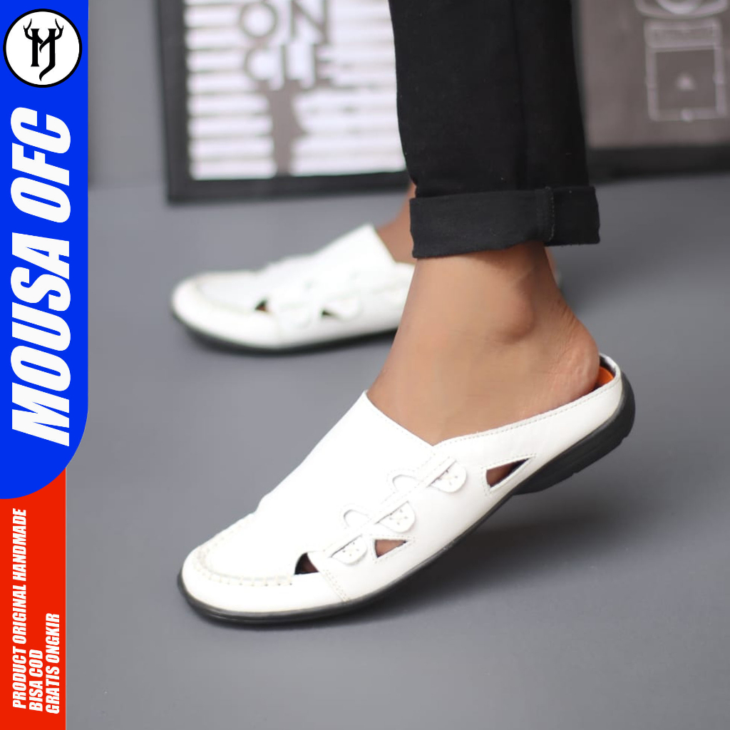 MOUSA QUERD - Sepatu Sandal Slop Dewasa Kulit Asli Pria