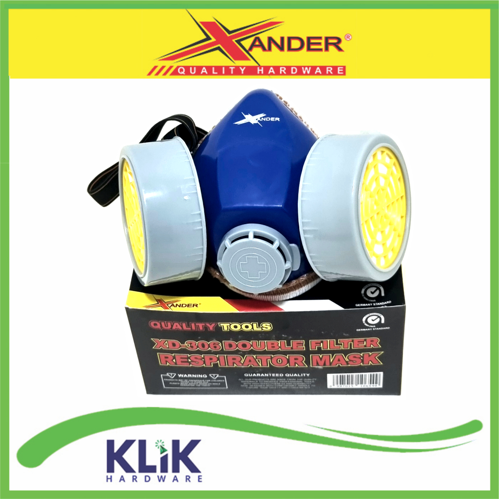 Xander Masker Obat Single Double Filter Tabung Chemical Gas Respirator