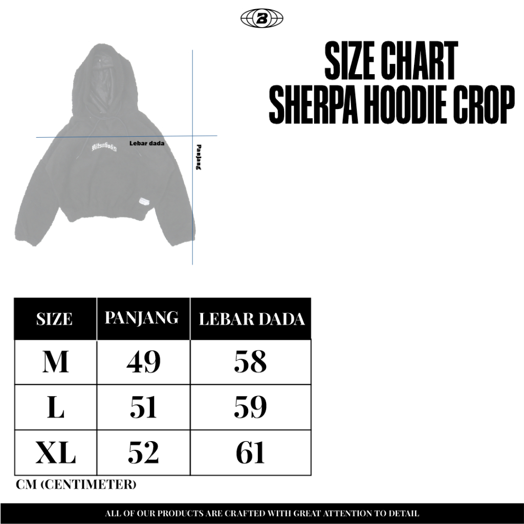 BITSNBOBS76 | SHERPA HOODIE CROP | PAIN