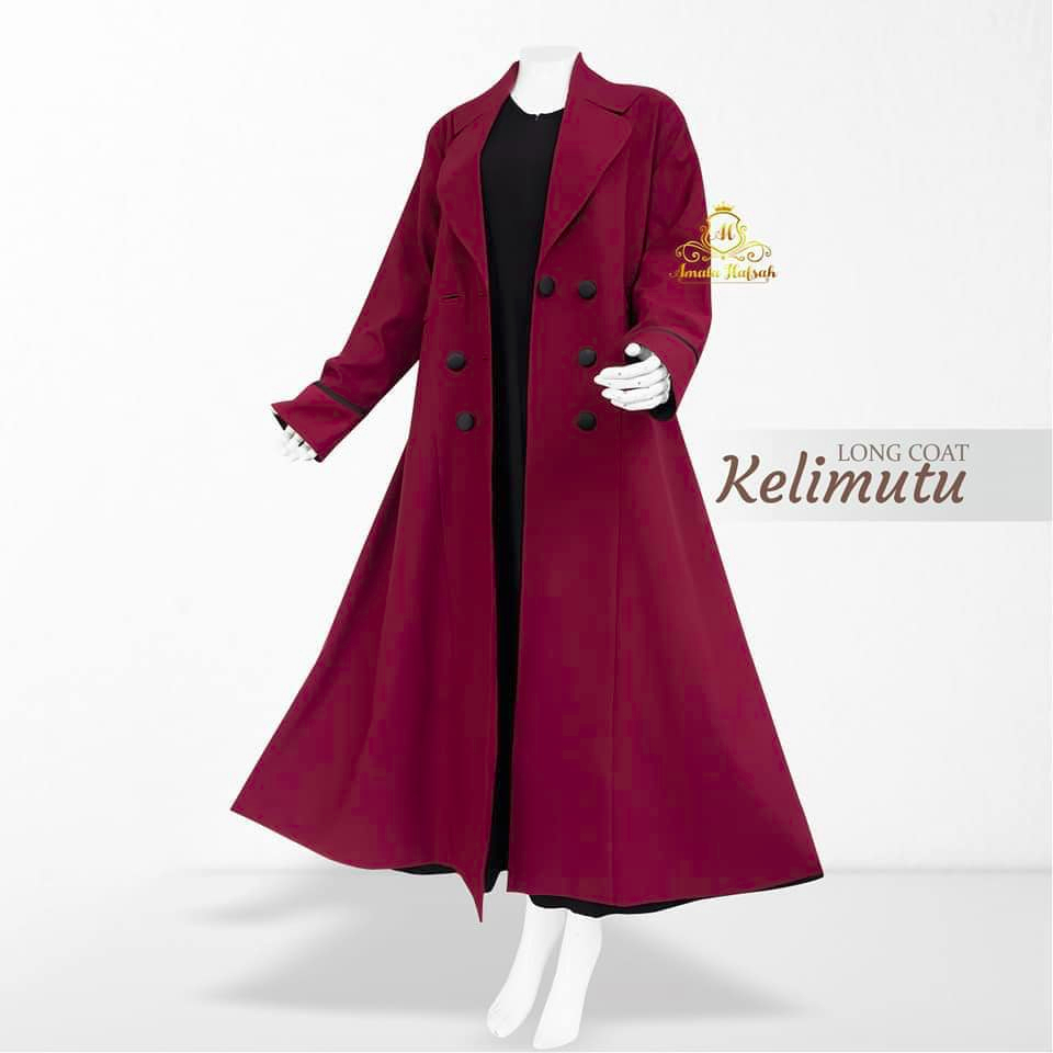 Preloved Like New Mantel Wanita Long Coat Kelimutu by Amala Hafsah