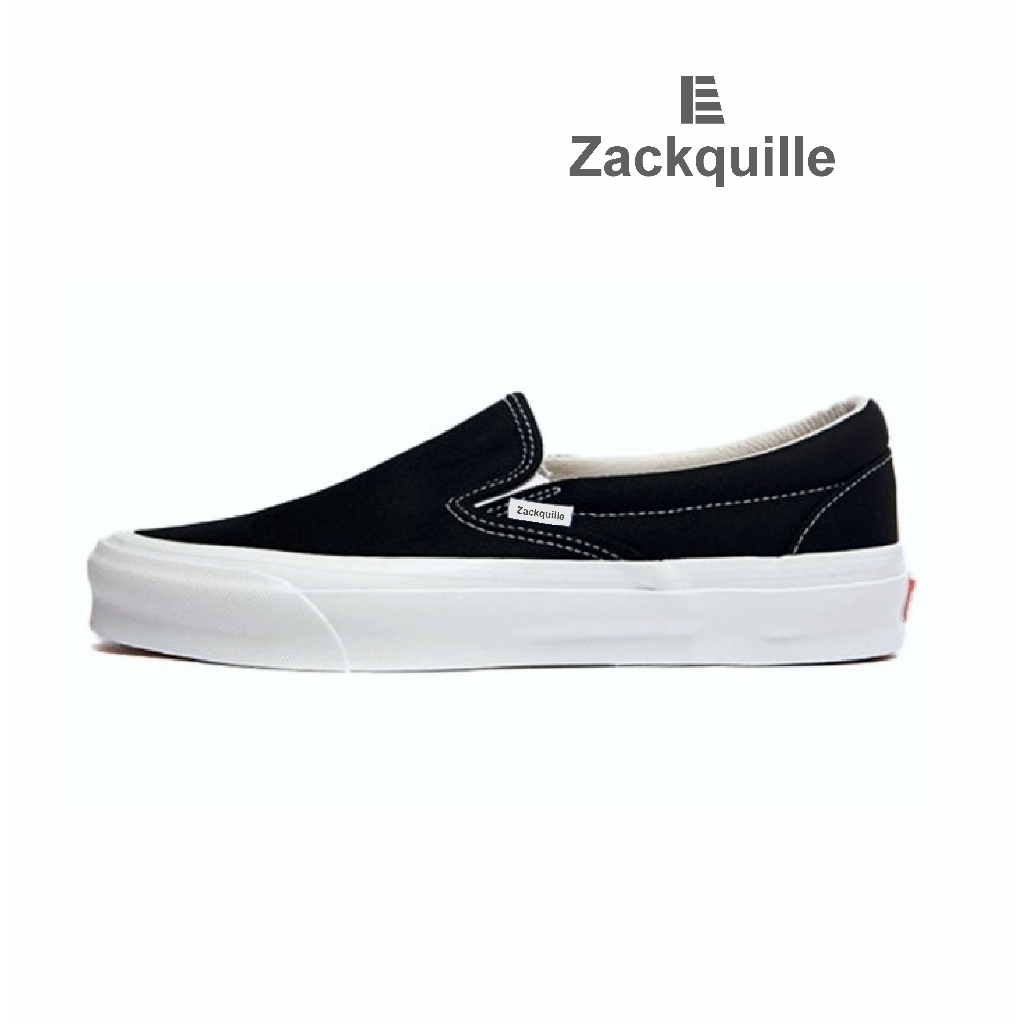 sepatu selop slip on pria wanita sepatu flat loafer mules sneakers hitam chekerboard footwear bot skaterboard premium zackelfi size 28  44