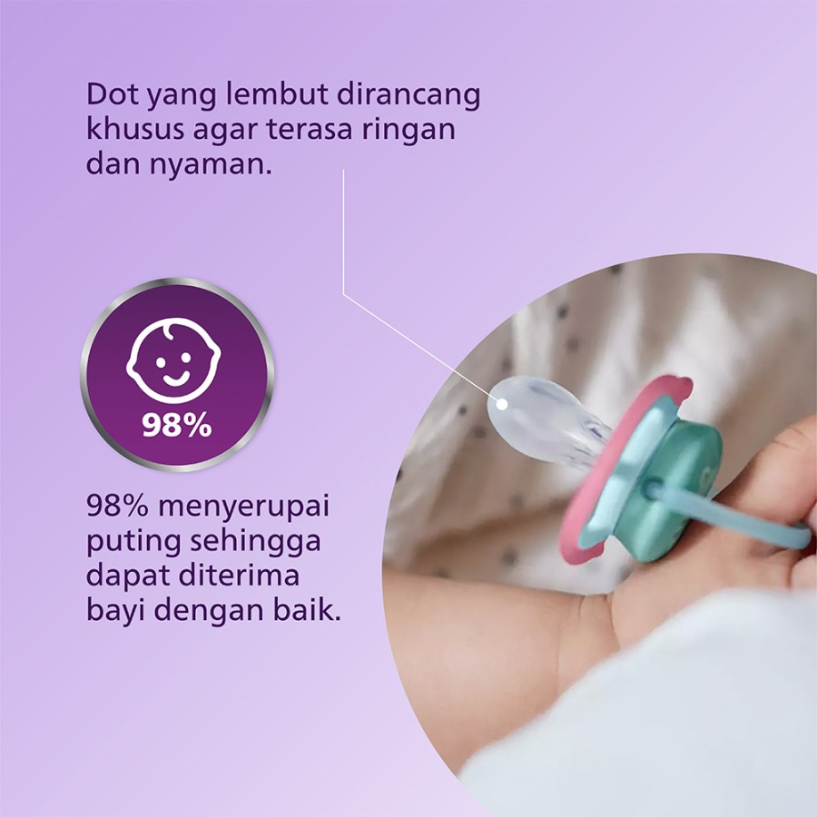 PHILIPS AVENT 2pcs Ultra Air Night Pacifier 0-6m / 6-18m Soother Empeng Bayi